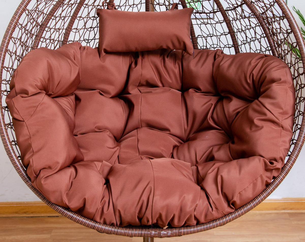 Hanging Egg Chair Pink Basket & Brown Cushion Egg Chairs Australia