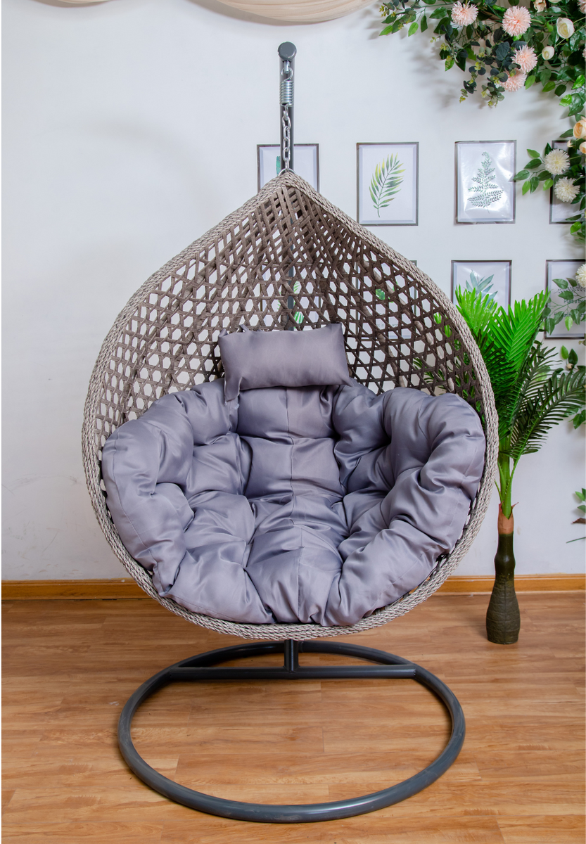 Hanging Egg Chair Luxury Model Gray Basket Gray Cushion Egg