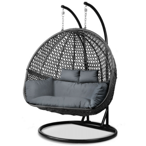 Egg Chairs Australia-Double Seat- Grey/Grey