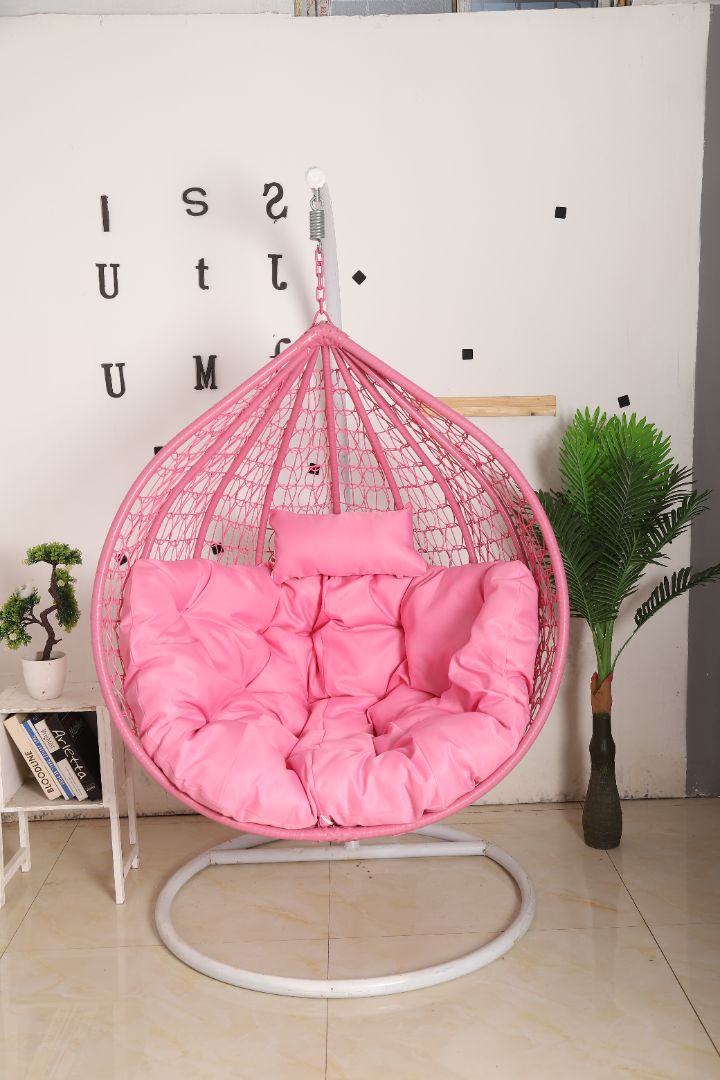 Hanging Egg Chair Pink Basket Pink Cushion – Egg Chairs Australia