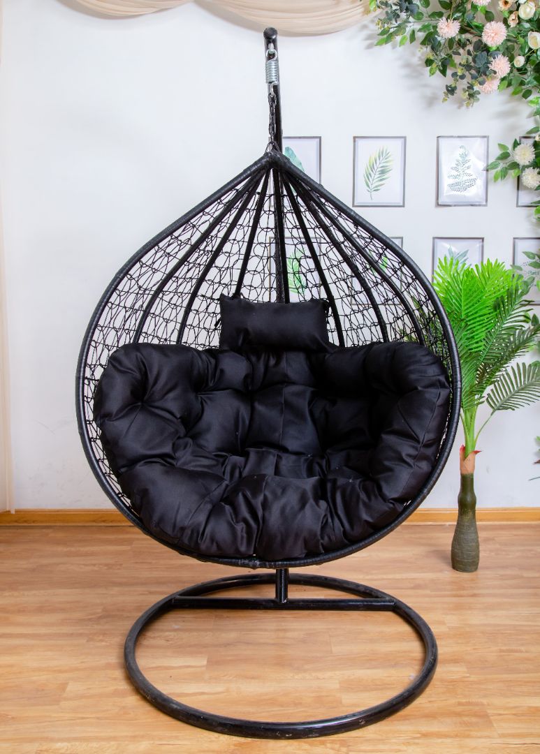 Hanging Egg Chair Black Basket Black Cushion – Egg Chairs