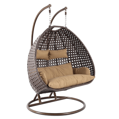 Egg Chairs Australia-Double Seat- Grey/Brown