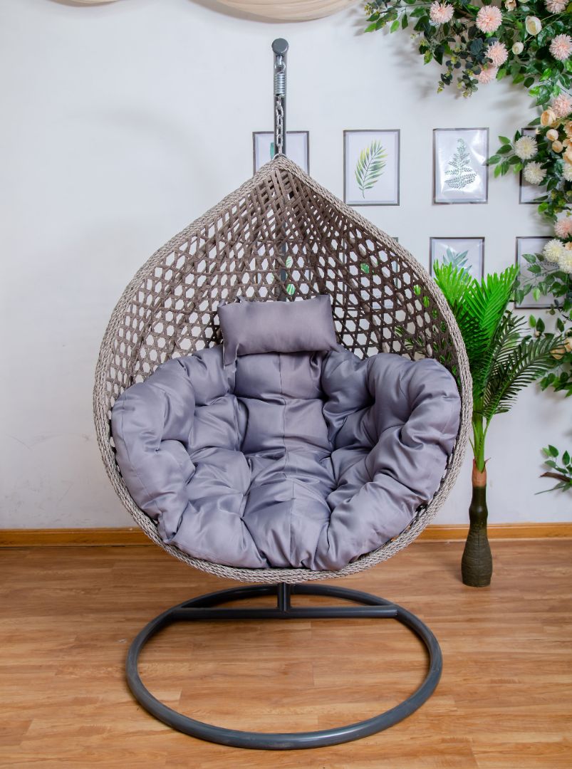 Grey hanging shop egg chair